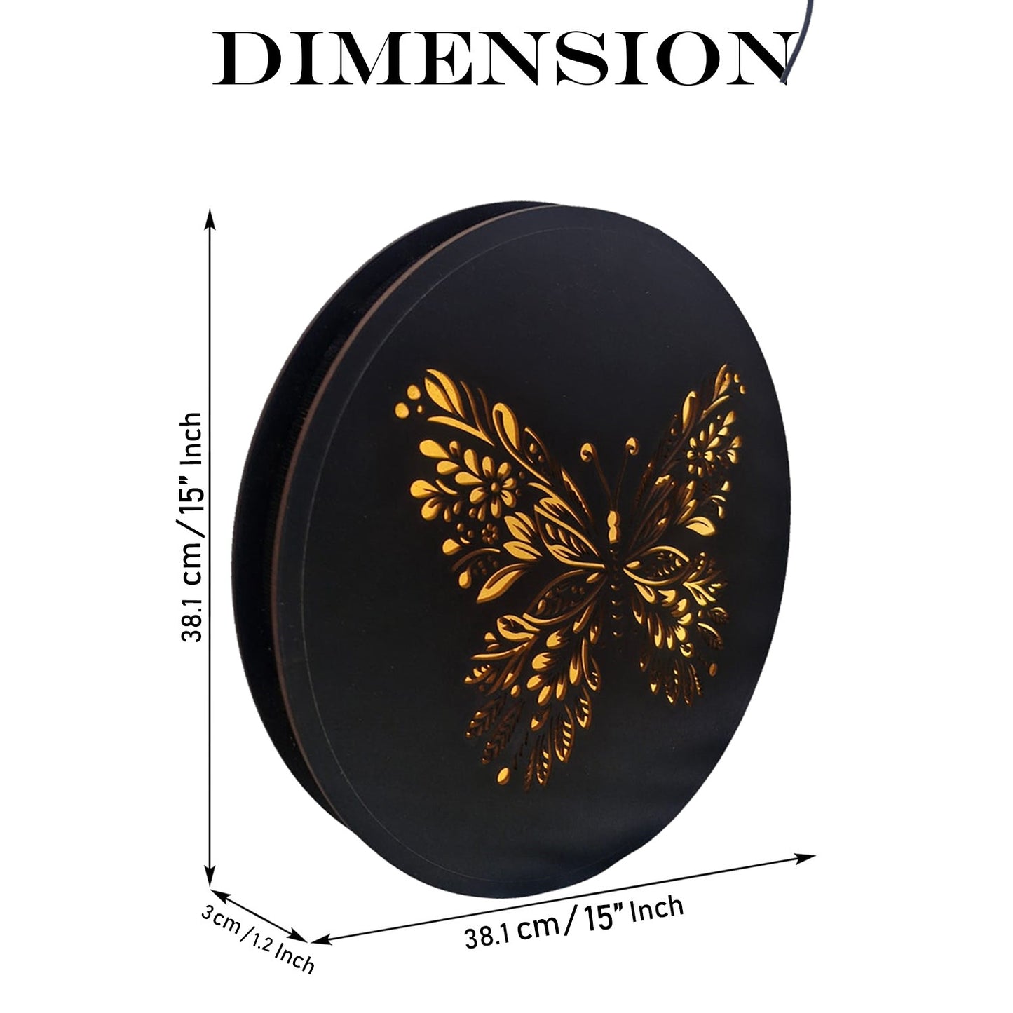 3D Wall Art Butterfly Symbol MDF Wooden Cutout With LED Backlight Lamp (Copy)