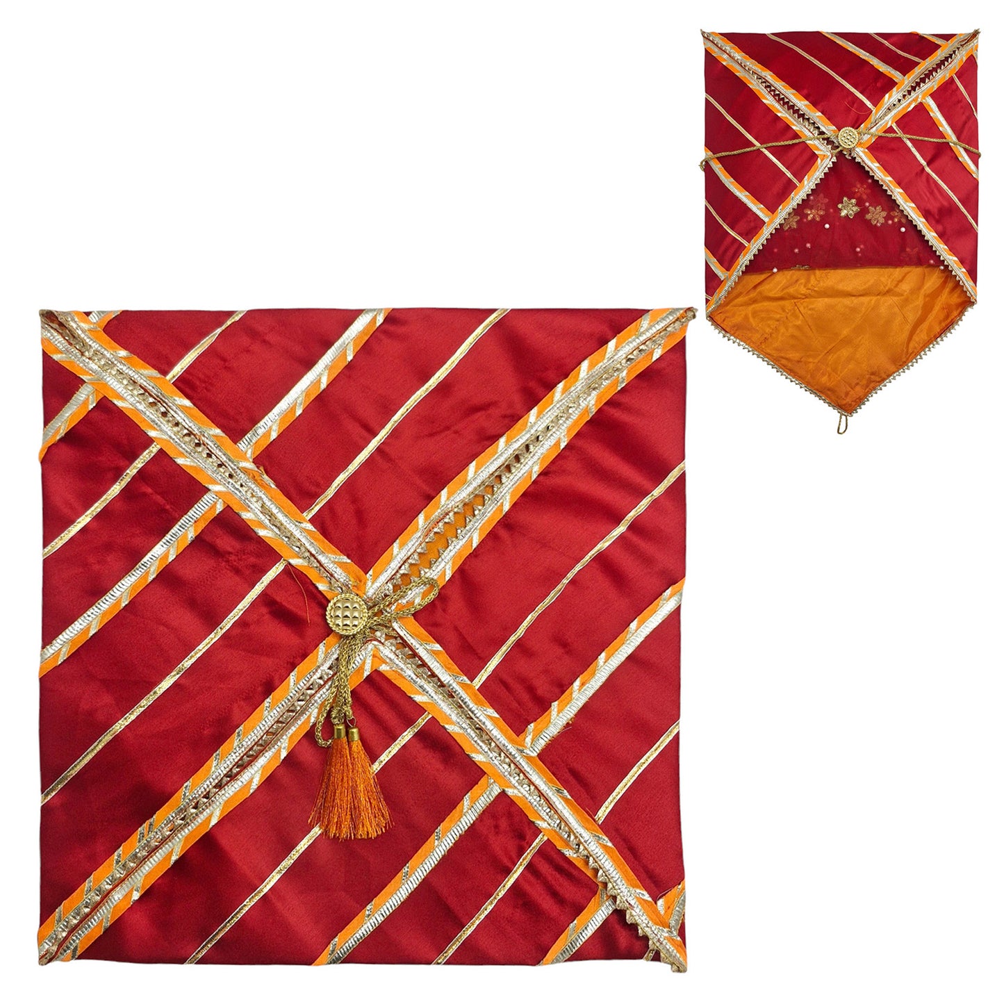 Silk Fabric Saree/Suit Cover Dual Color With Goat Line Design