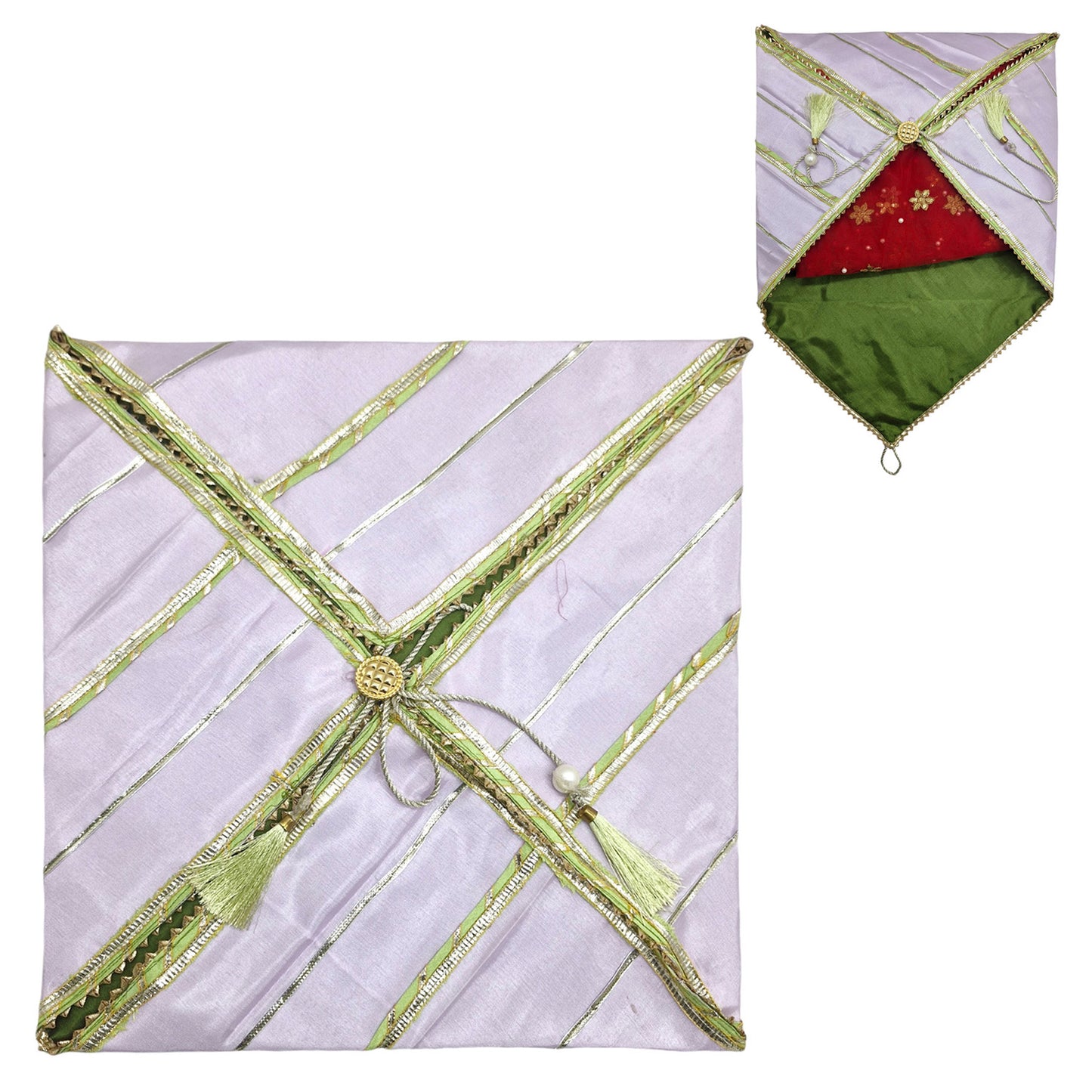 Silk Fabric Saree/Suit Cover Dual Colour With Gota Line Design