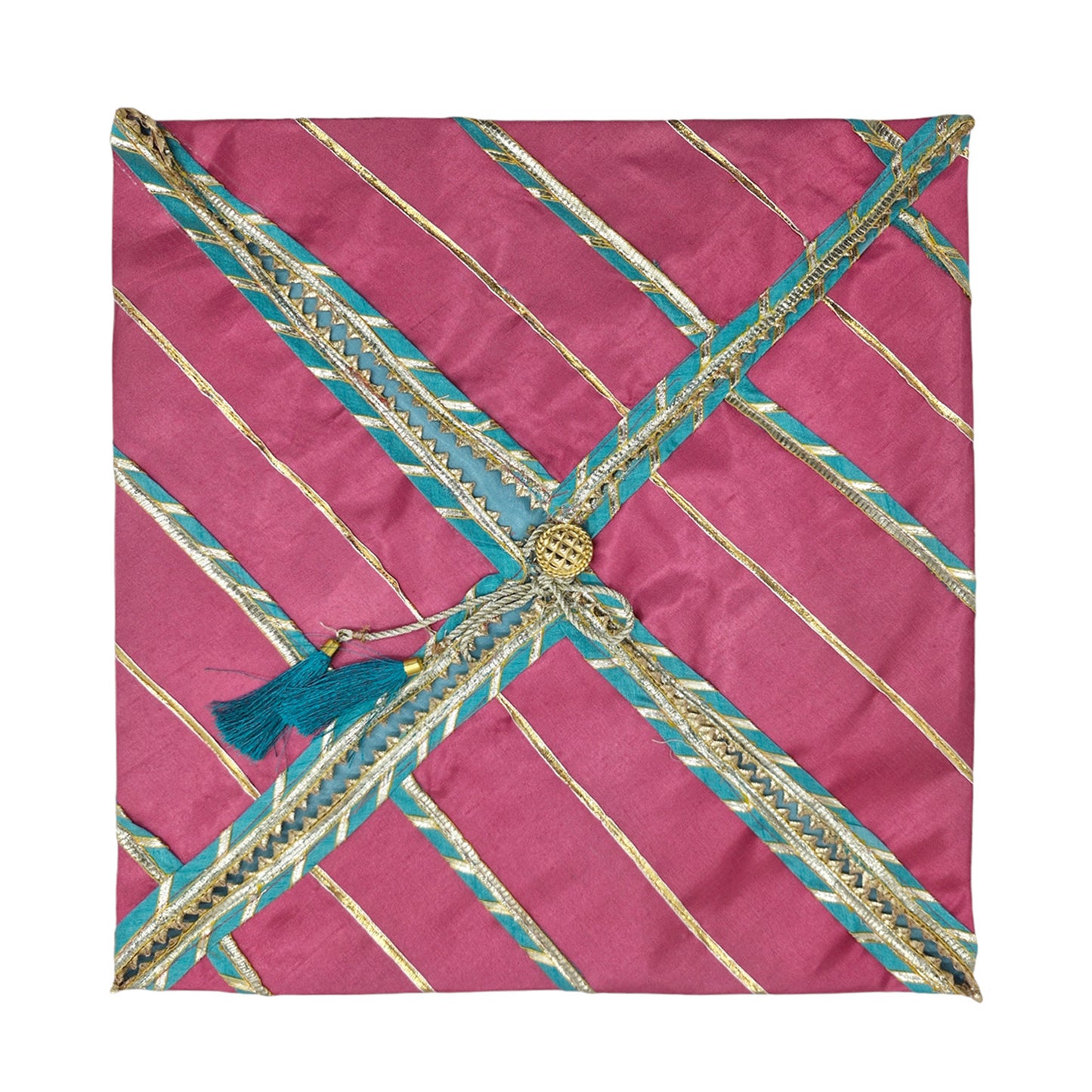 Silk Fabric Saree/Suit Cover Dual Colour With Gota Line Design