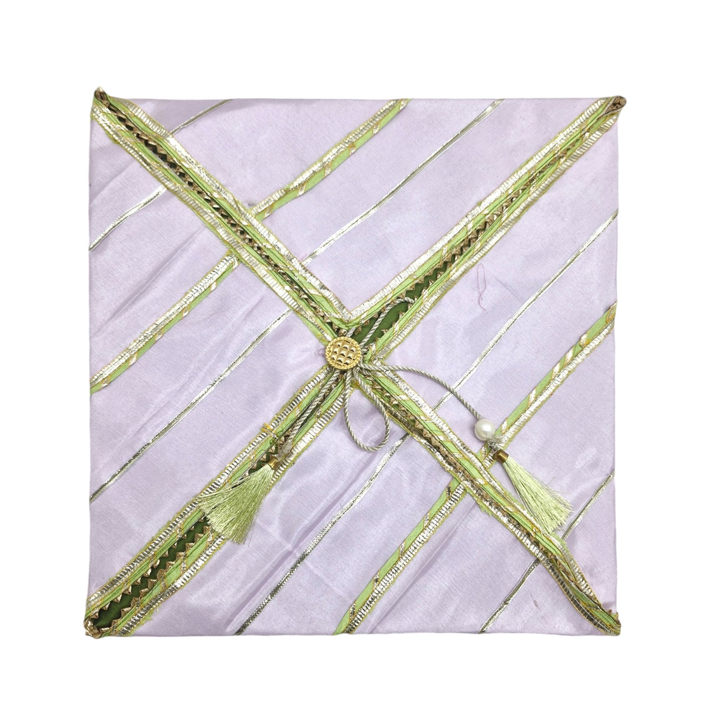 Silk Fabric Saree/Suit Cover Dual Colour With Gota Line Design