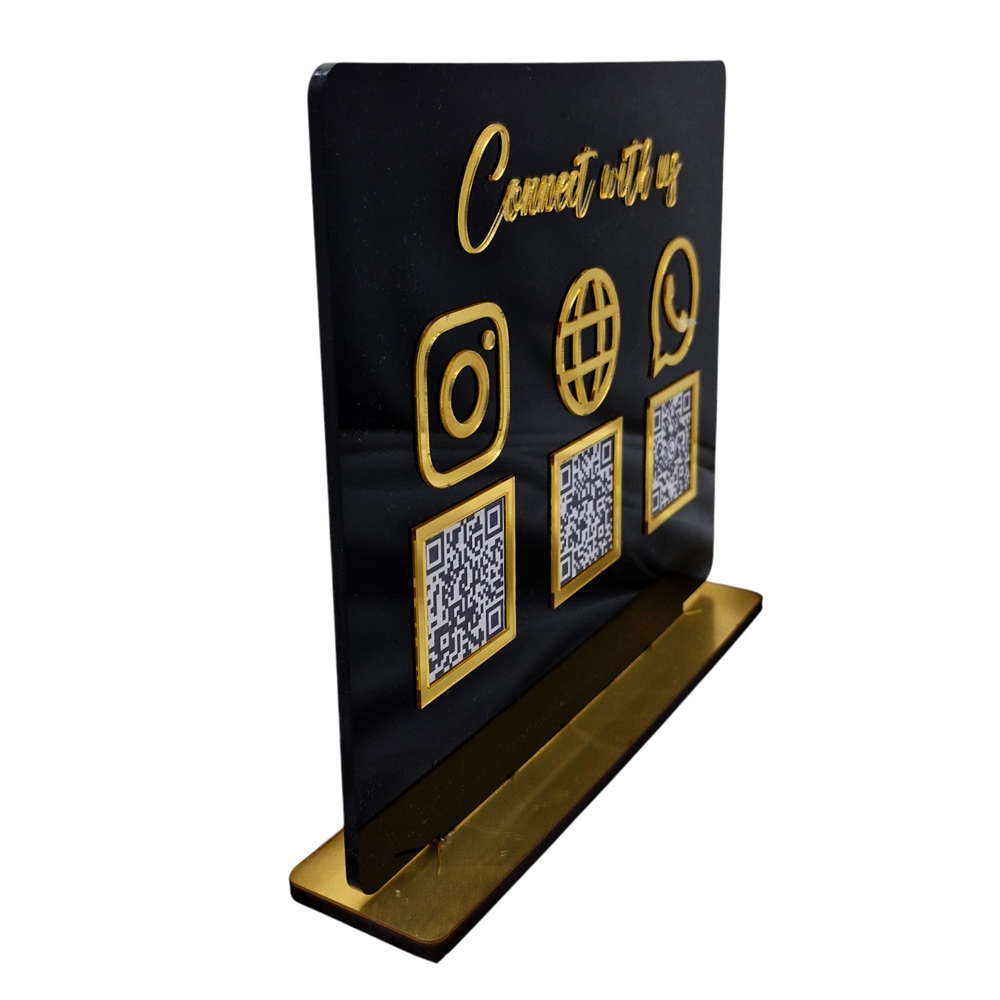 Craft Personalized Social Media and Receving payment QR code Stand On Acrylic.