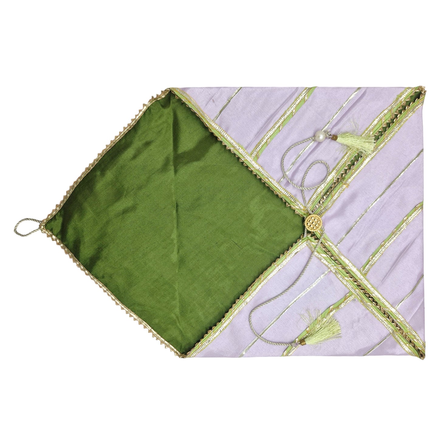 Silk Fabric Saree/Suit Cover Dual Colour With Gota Line Design