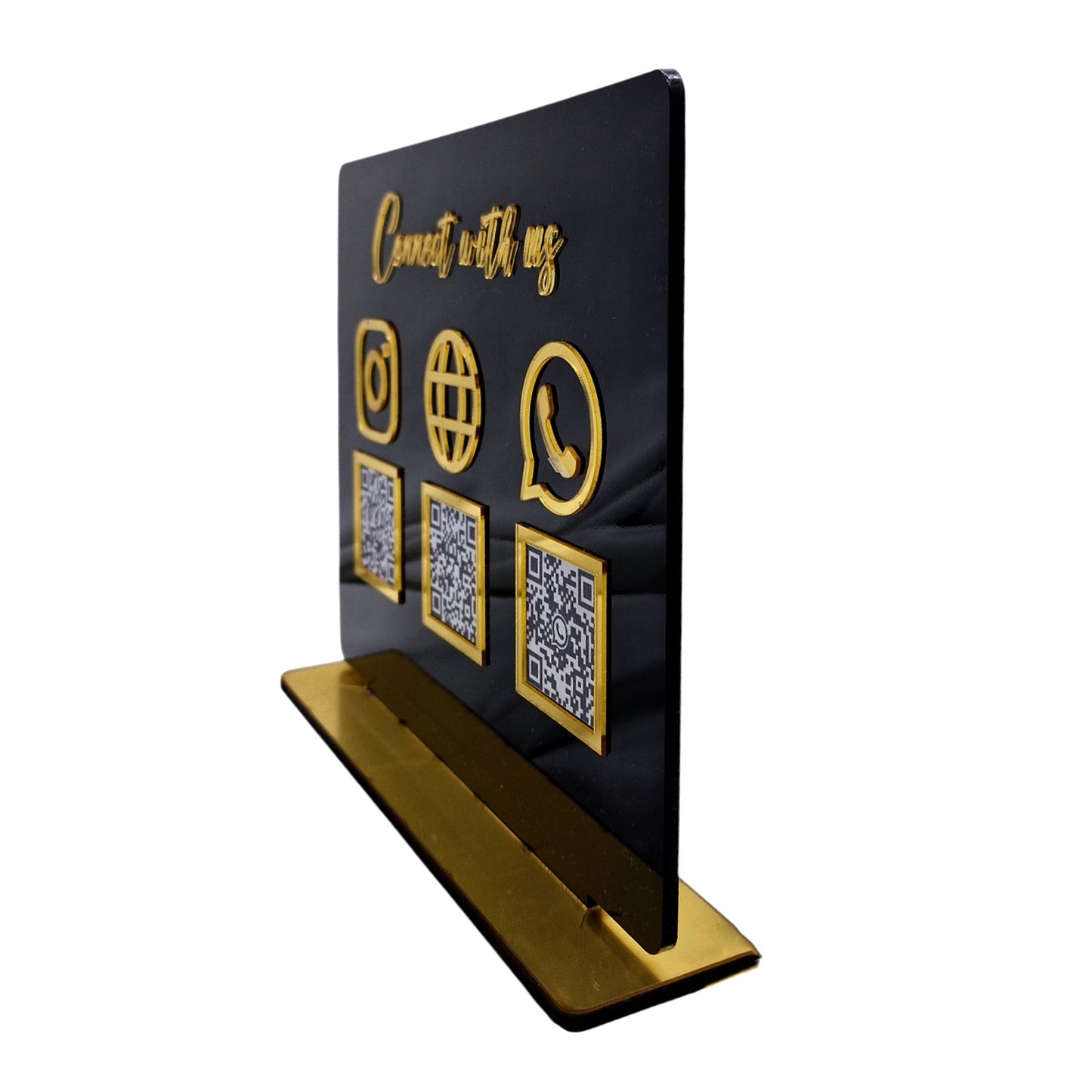 Craft Personalized Social Media and Receving payment QR code Stand On Acrylic.