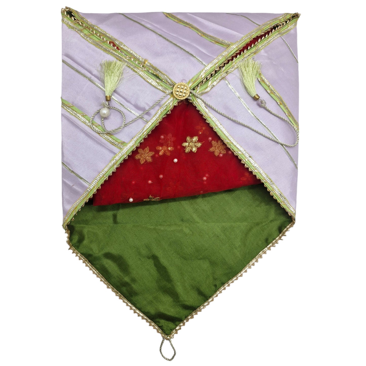Silk Fabric Saree/Suit Cover Dual Colour With Gota Line Design