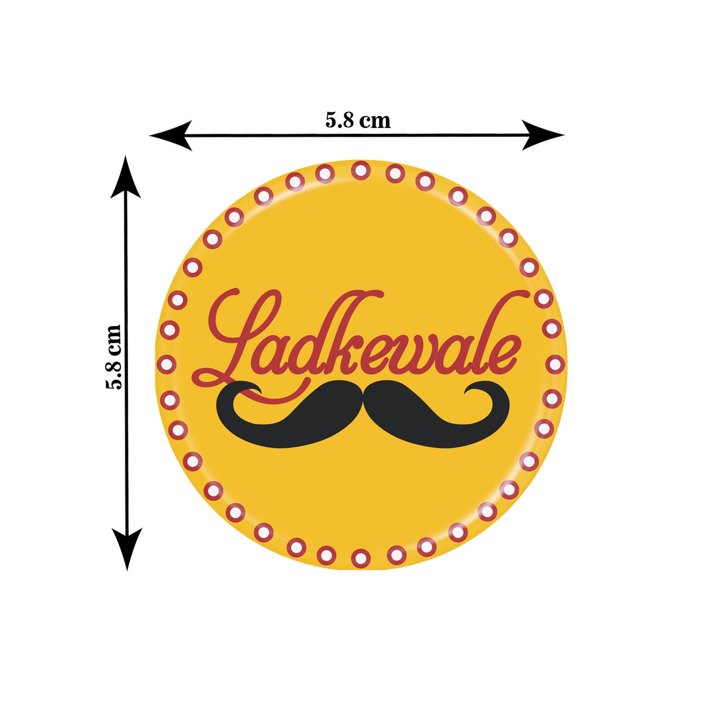 Ladke Wale, Glossy Finished Wedding Badges - T5
