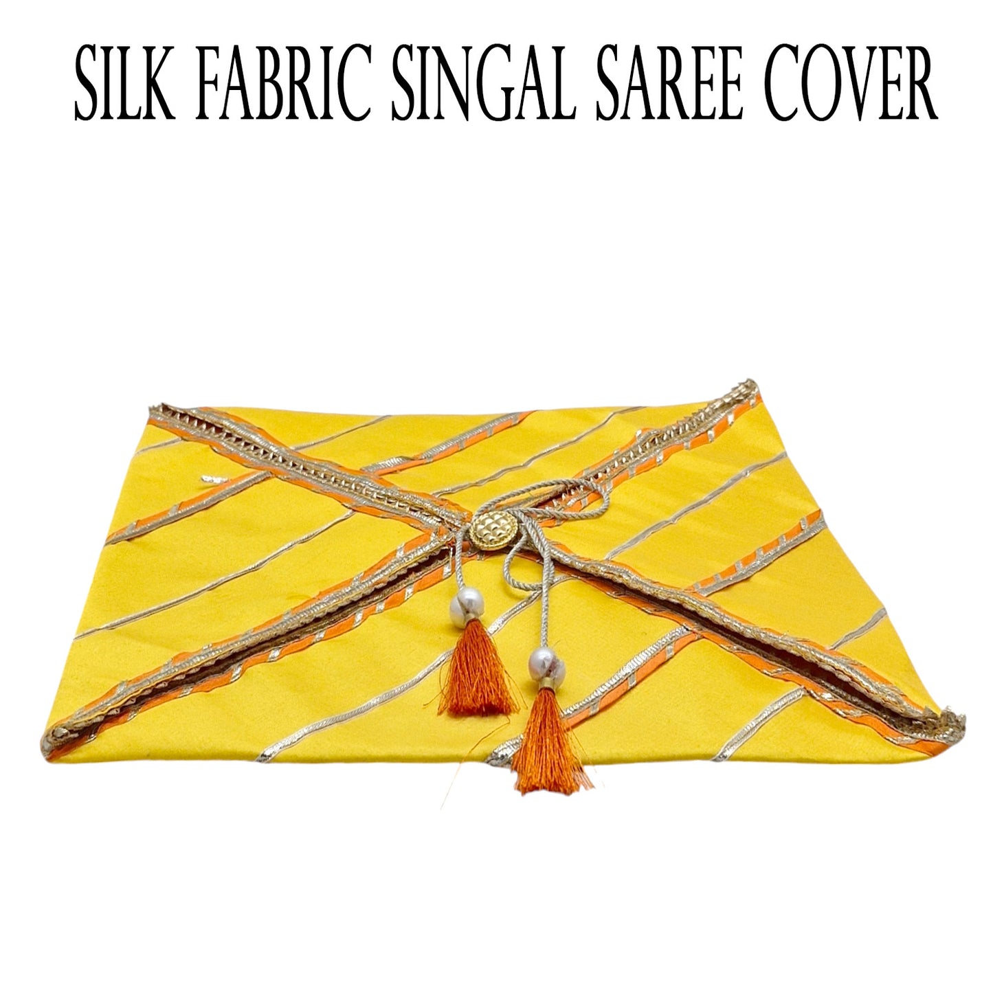 Silk Fabric Saree/Suit Cover Dual Colour With Gota Line Design
