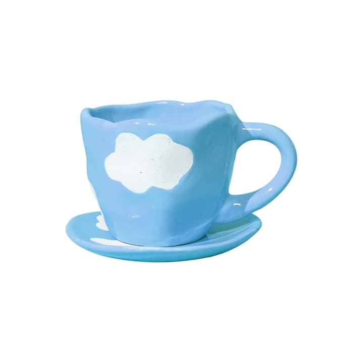 Handmade Design Cloud Cute Ceramic Cup.