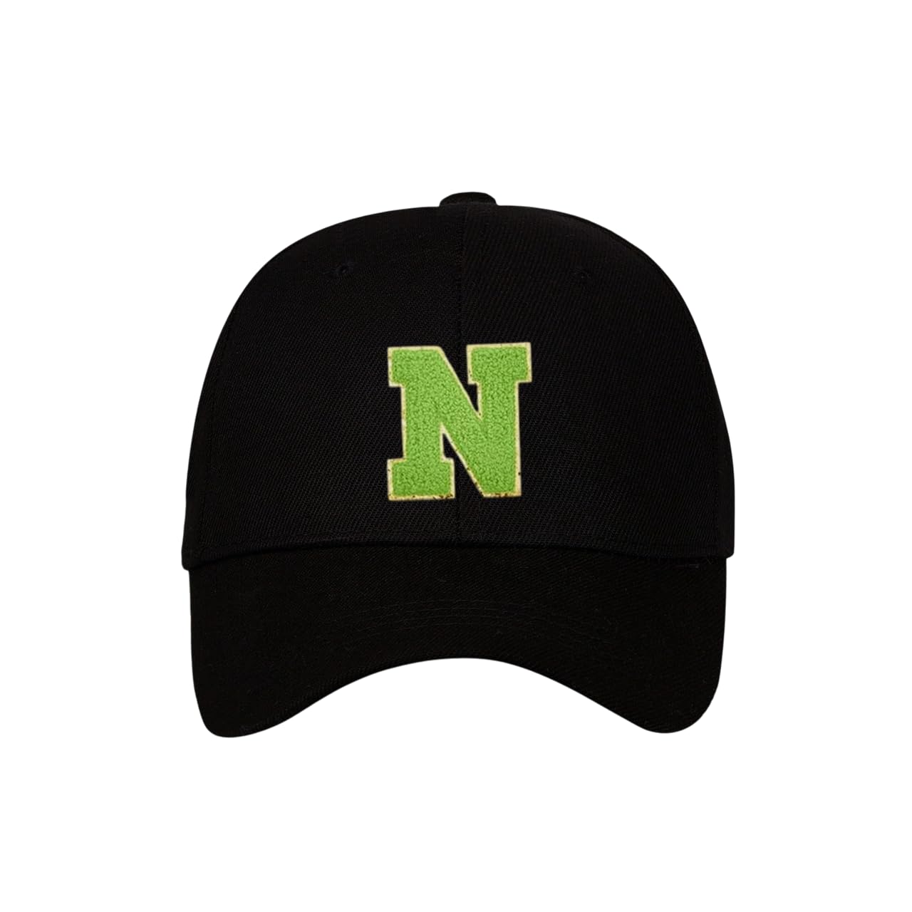 WRAPPING STUDIO Personalized Stylish Caps with Random Color Initial Letter, Cap with Adjustable Strap for Unisex Cotton Caps for All Fashions (PK-1 | Green)