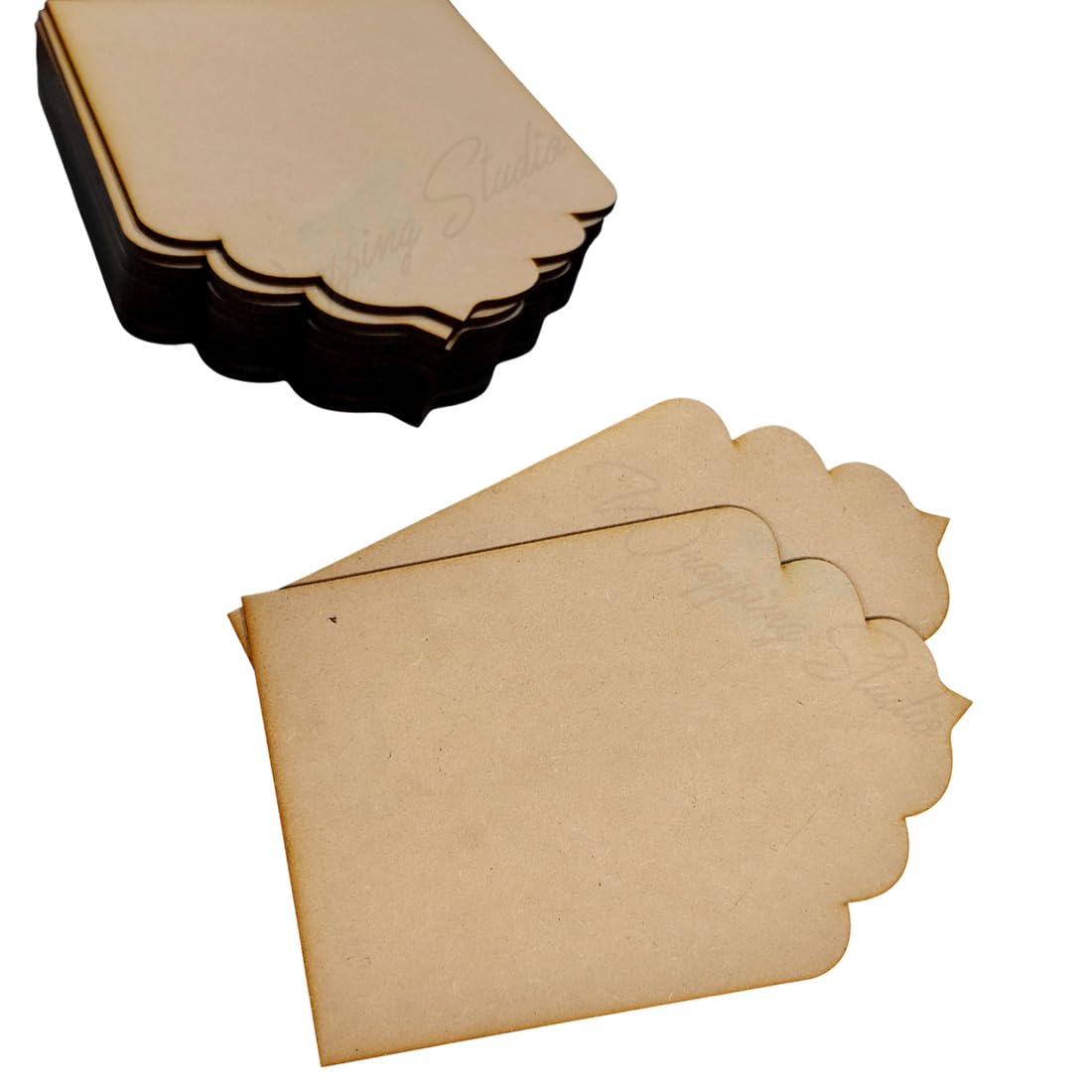 WRAPPING STUDIO 5 Plain jharokha MDF Plain Base Cutout for DIY Art and Craft | Wall Hanging Decorations, Festival Gift 9.5 X 6.5 (inch) Pack of 5