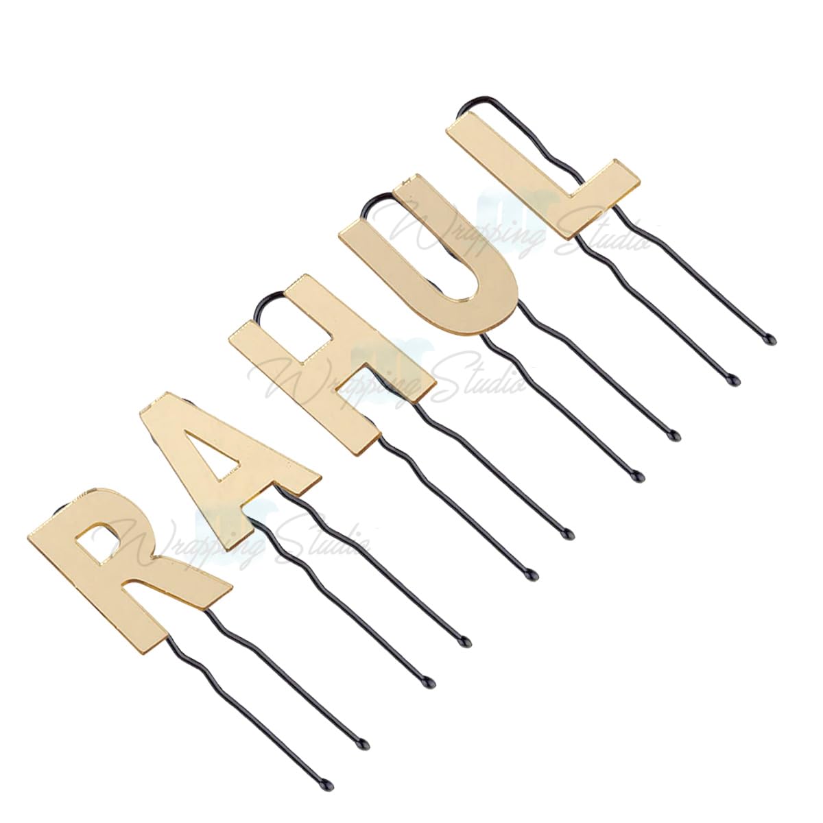 WRAPPING STUDIO Customized Acrylic Alphabet U Pin Hair Accessories, Personalize Your Hair Accessories with Your Name or Favorite Letters.