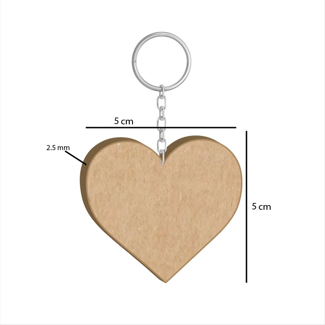 MDF Key Chains Wood Sheet Craft Plain Heart Shaped Key Chains.