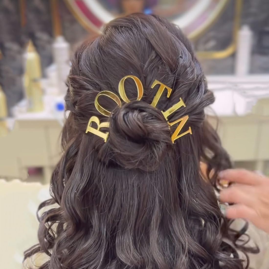 WRAPPING STUDIO Customized Acrylic Alphabet U Pin Hair Accessories, Personalize Your Hair Accessories with Your Name or Favorite Letters.