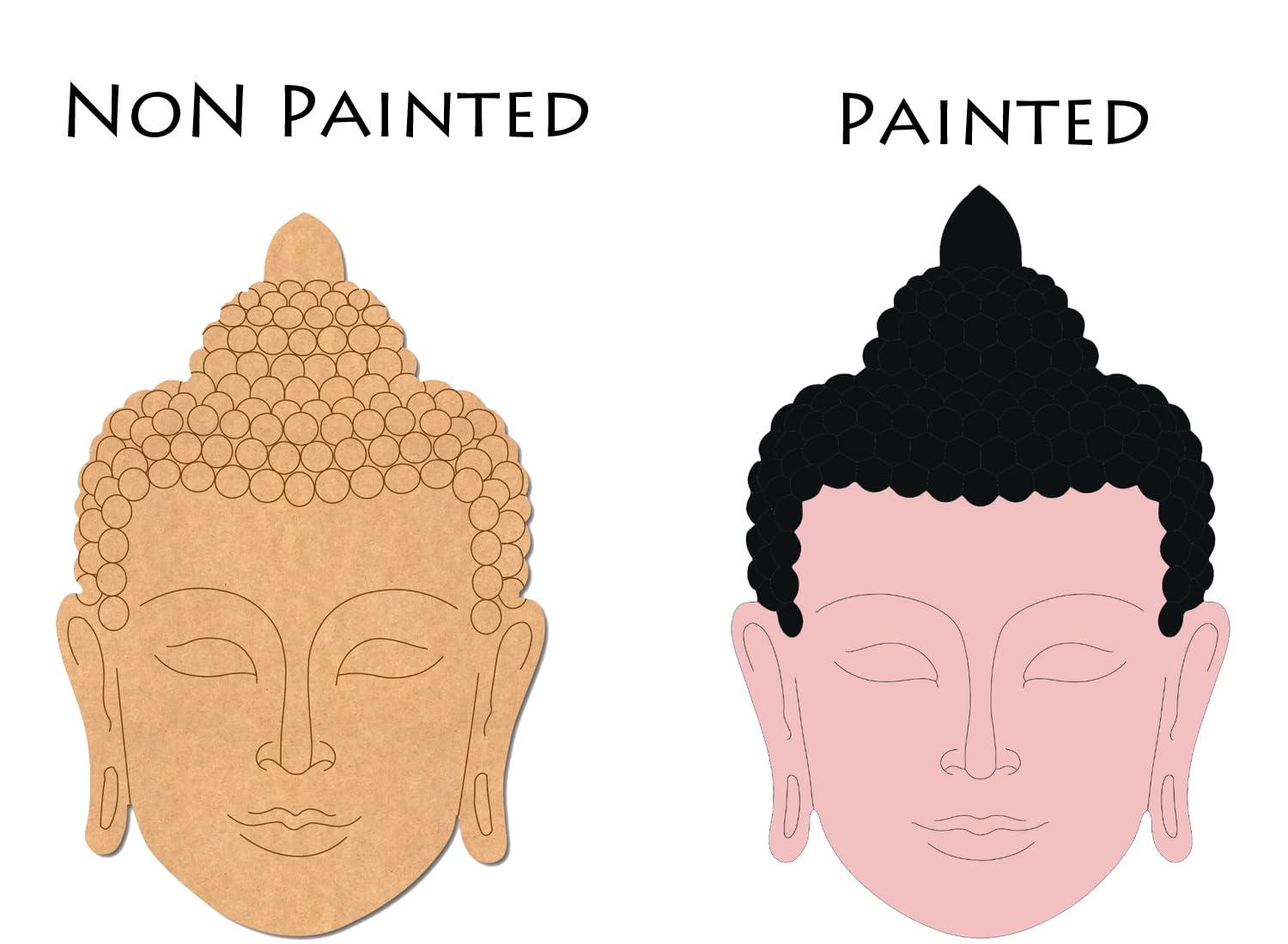 MDF Board for Lippan Art - Pre-Marked Buddha Design Cutouts for Craft, Painting, DIY Projects