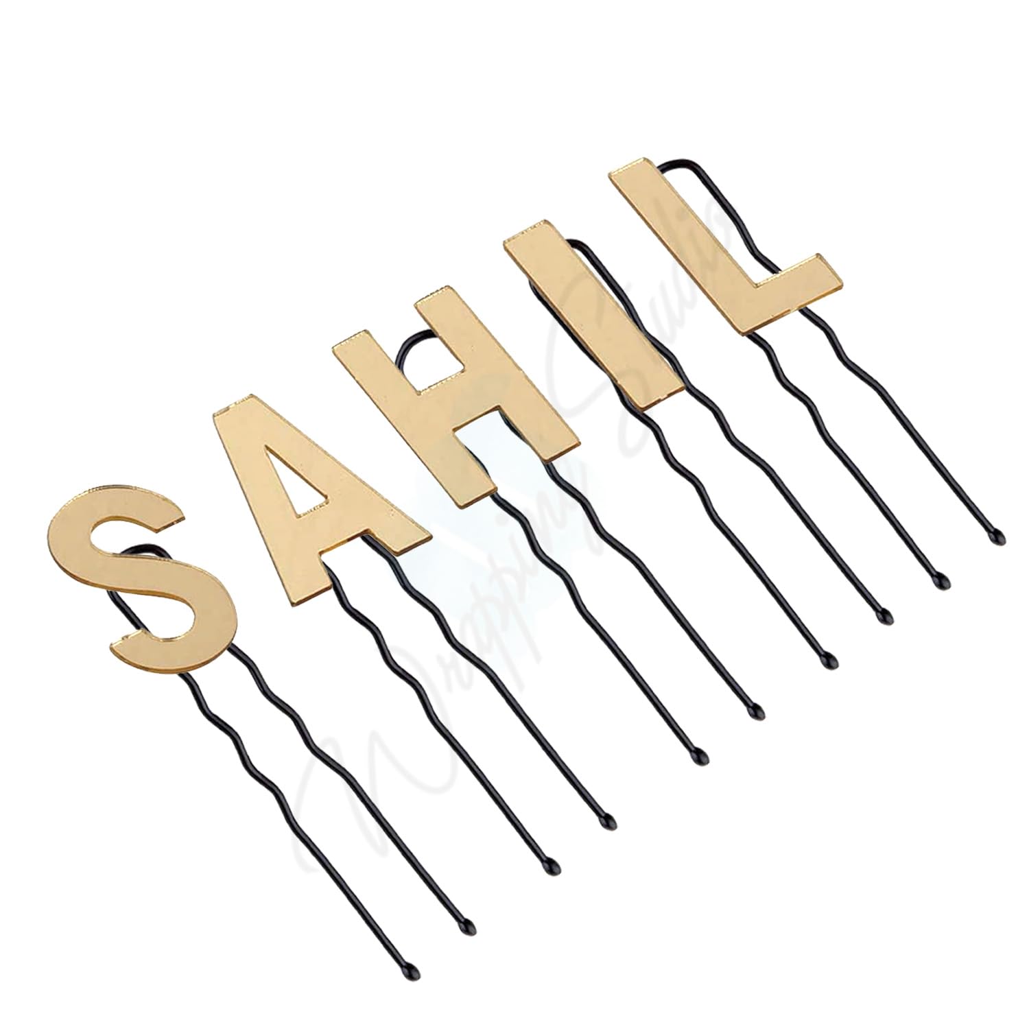 WRAPPING STUDIO Customized Acrylic Alphabet U Pin Hair Accessories, Personalize Your Hair Accessories with Your Name or Favorite Letters (Multicolor)