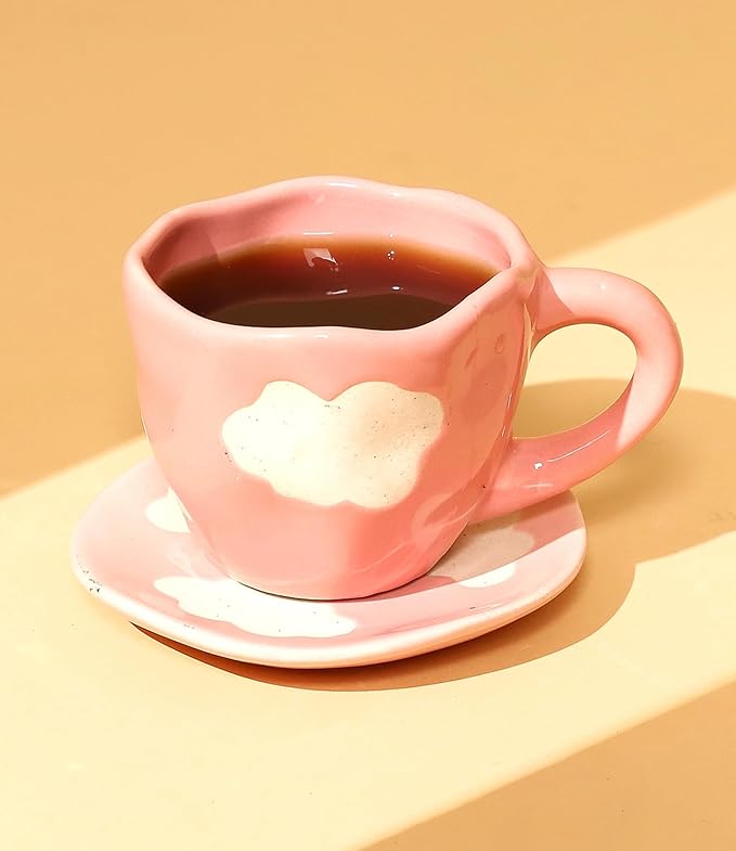 Handmade Design Cloud Cute Ceramic Cup.
