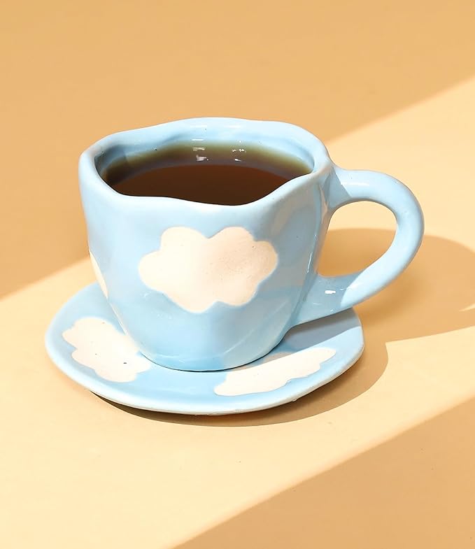 Handmade Design Cloud Cute Ceramic Cup.