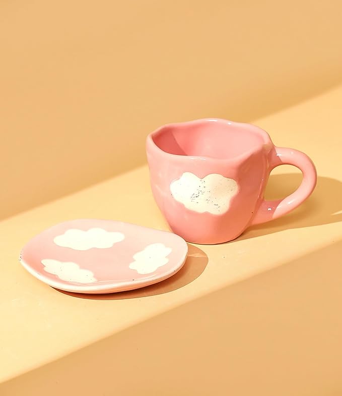 Handmade Design Cloud Cute Ceramic Cup.