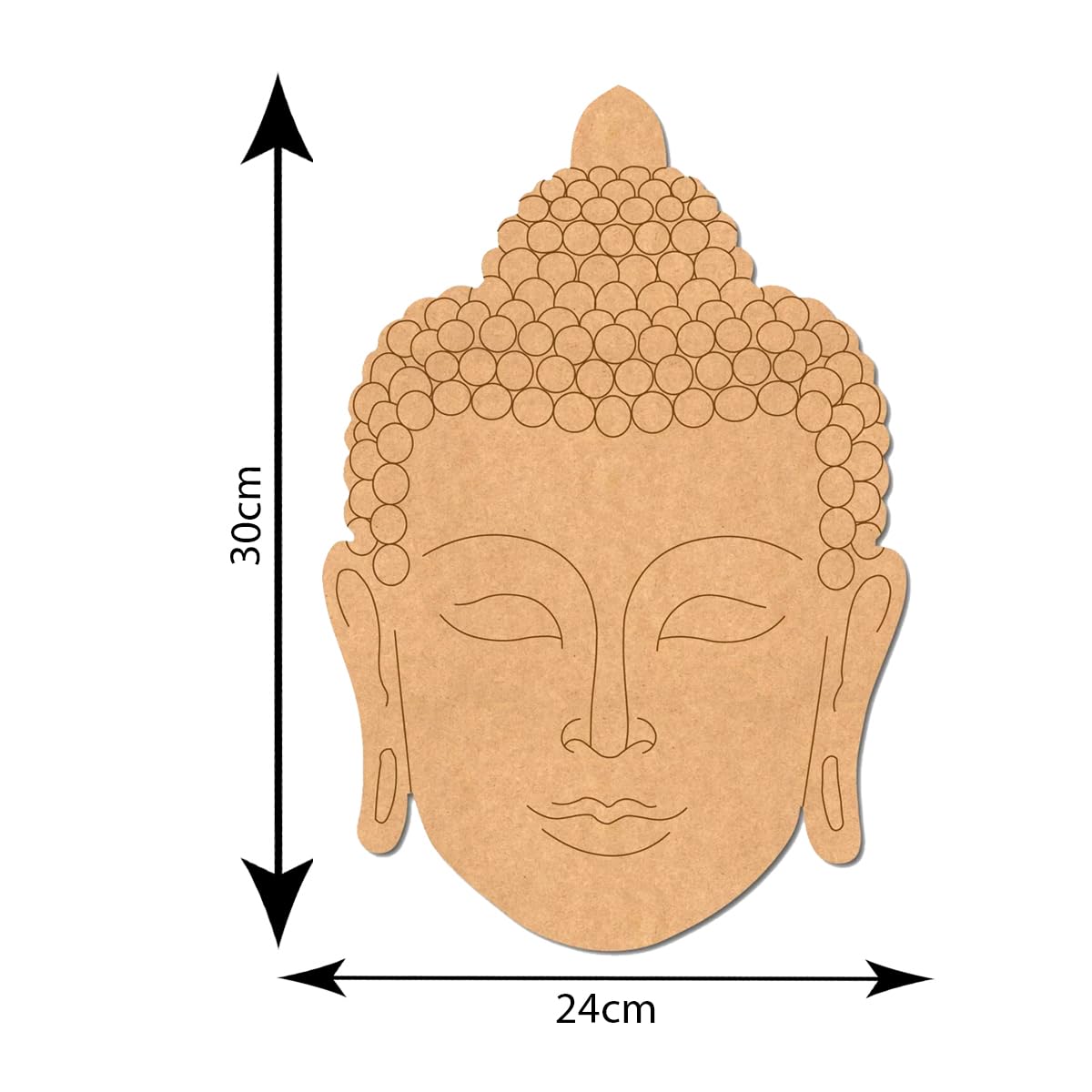MDF Board for Lippan Art - Pre-Marked Buddha Design Cutouts for Craft, Painting, DIY Projects