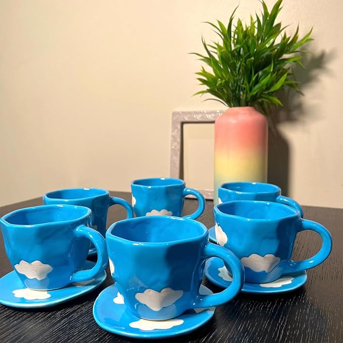 Handmade Design Cloud Cute Ceramic Cup.