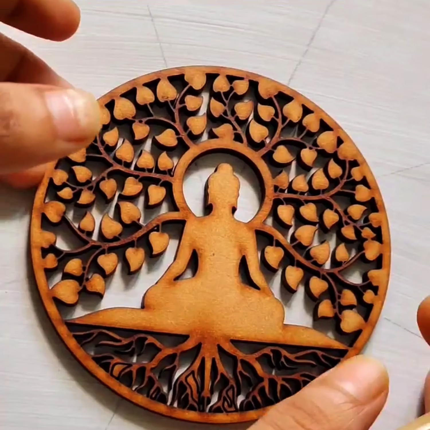 MDF Board for Lippan Art - Pre-Marked Buddha Design Cutouts for Craft, Painting, DIY Projects