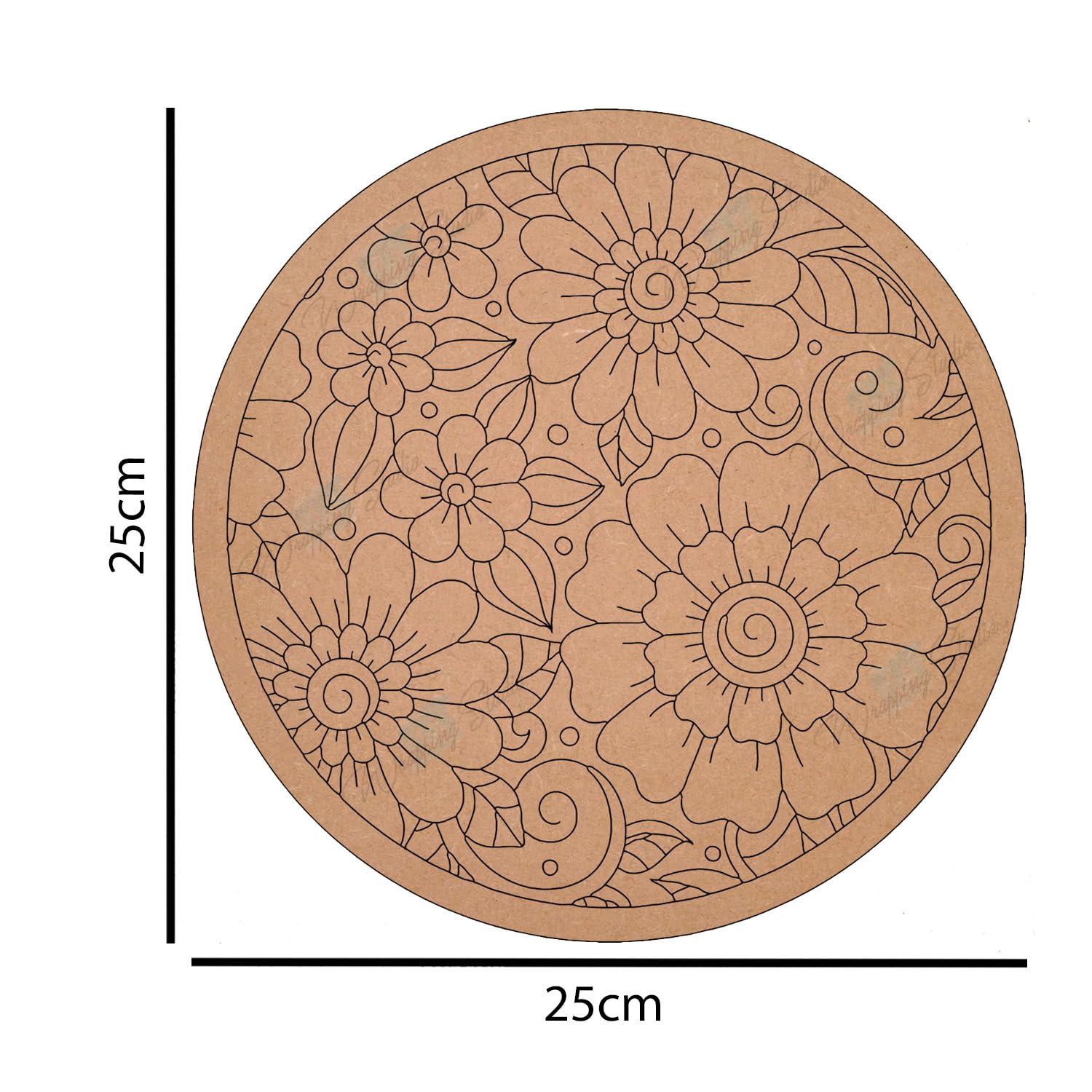 MDF Board for Lippan Art - Pre-Marked Beautiful Art Design Cutouts for Craft, Painting, DIY Projects
