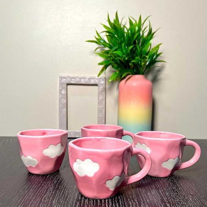 Handmade Design Cloud Cute Ceramic Cup.
