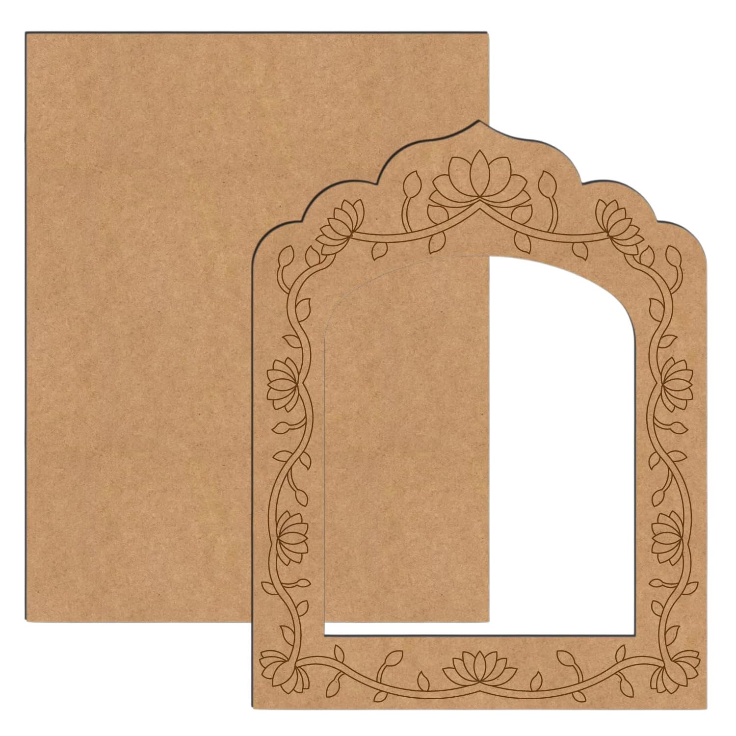 MDF Board for Lippan Art - Pre-Marked Lord Shiv Ji Design Cutouts for Craft, Painting, DIY Projects