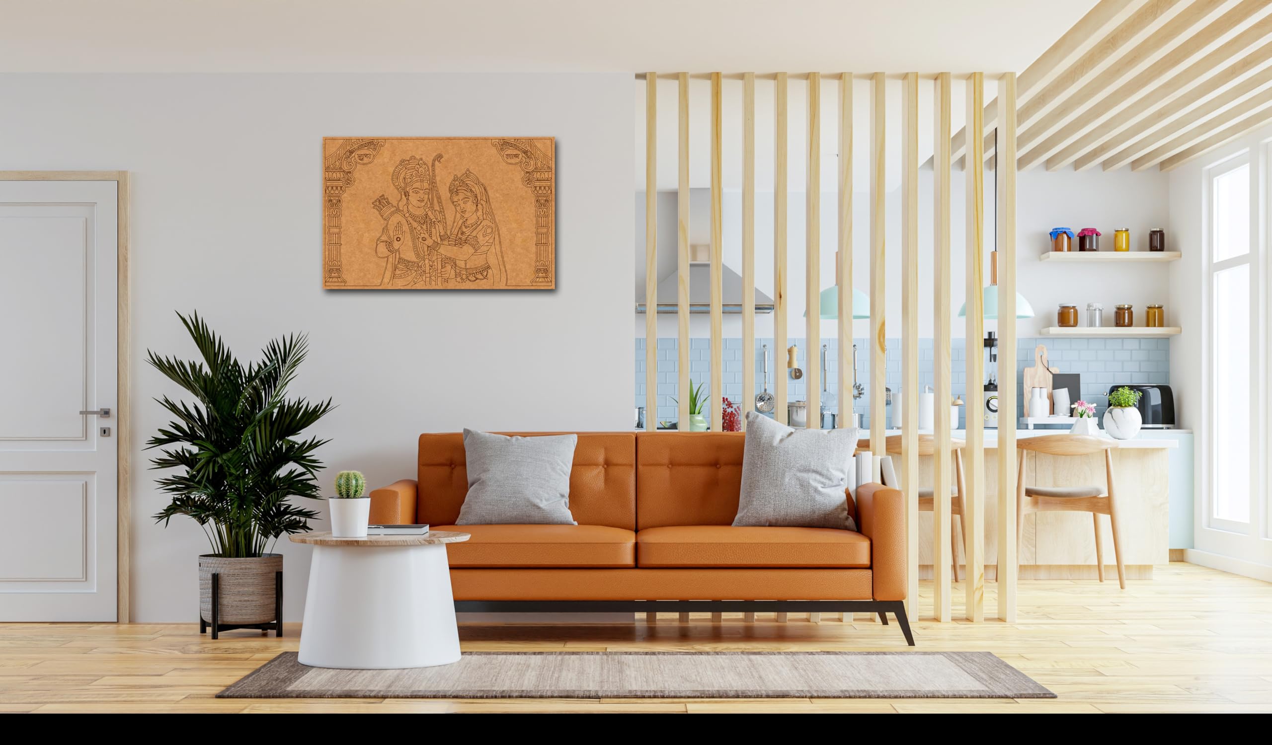 MDF Board for Lippan Art - Pre-Marked Lord Ram and Sita Ji Design Cutouts for Craft, Painting, DIY Projects