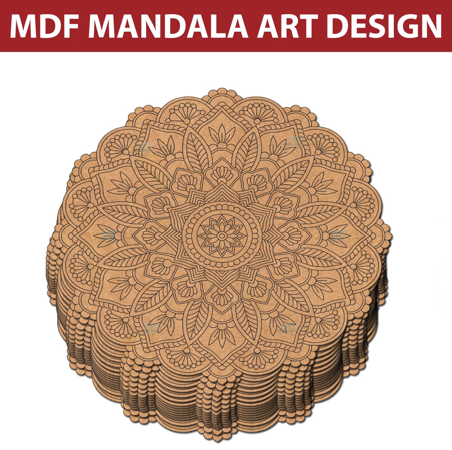 MDF Board for Lippan Art - Pre-Marked Beautiful Art Design Cutouts for Craft, Painting, DIY Projects