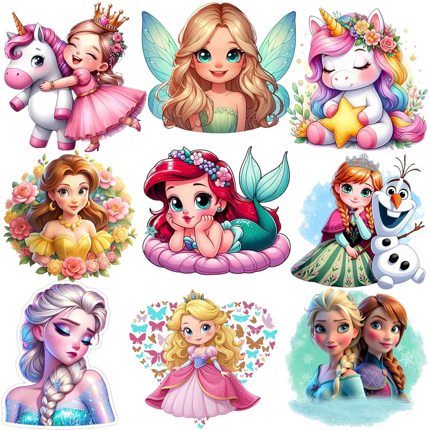 WRAPPING STUDIO DTF Stickers Iron Patches for Girls Clothes Any Garments T Shirt, Bags, Caps Random Sticker (Approx 3" to 5" Inch | PK-10)