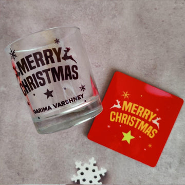 Christmas Special Personalized Whiskey Glass + Coaster Set