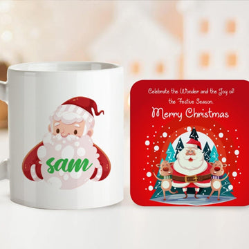 Personalized Christmas Mug and Coaster