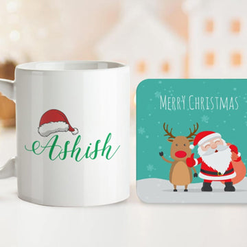 Personalized Christmas Mug and Coaster