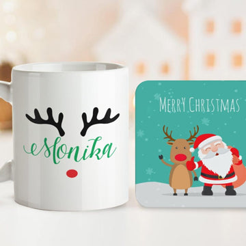 Personalized Christmas Mug and Coaster