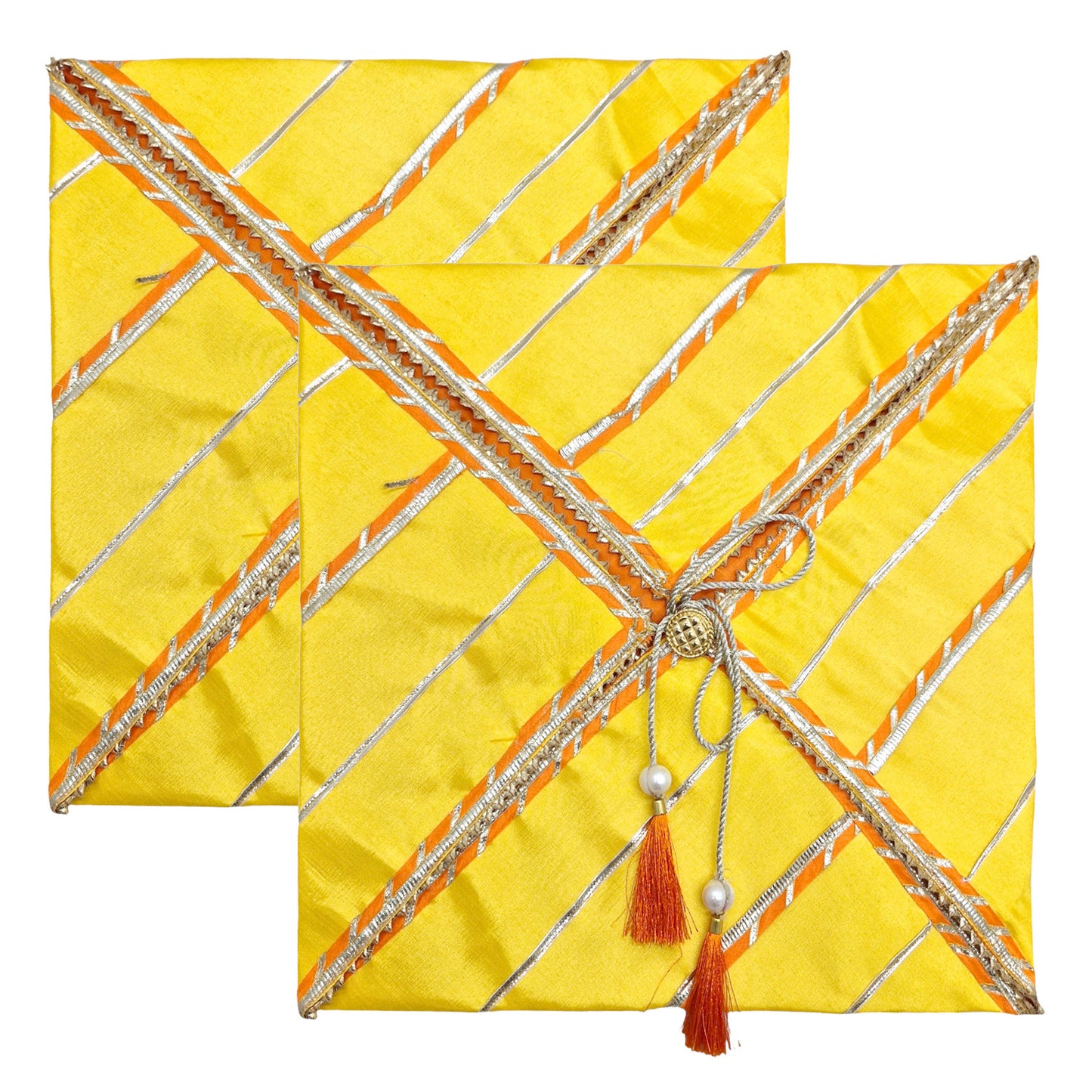 Silk Fabric Saree/Suit Cover Dual Colour With Gota Line Design
