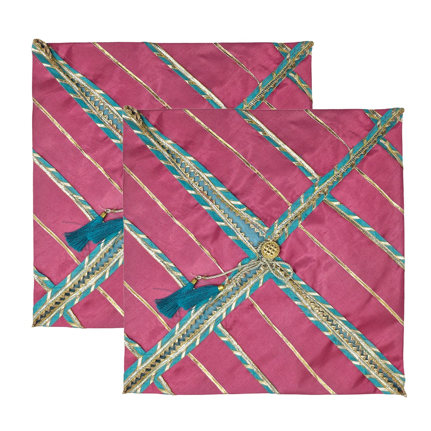 Silk Fabric Saree/Suit Cover Dual Colour With Gota Line Design