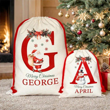 Personalized Christmas Present Gift Bag