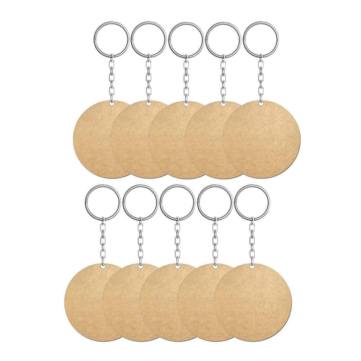 DIY MDF Key Chains Wood Sheet Craft Plain Circle-Shaped Key Chains.