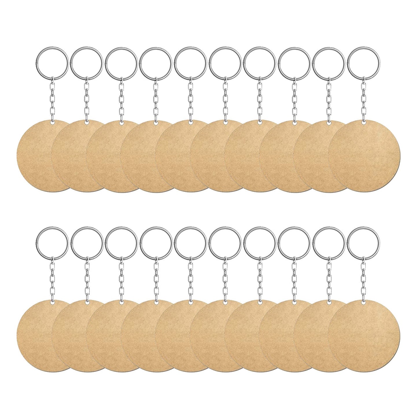 DIY MDF Key Chains Wood Sheet Craft Plain Circle-Shaped Key Chains.