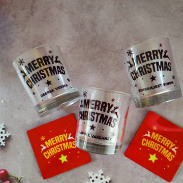 Christmas Special Personalized Whiskey Glass + Coaster Set