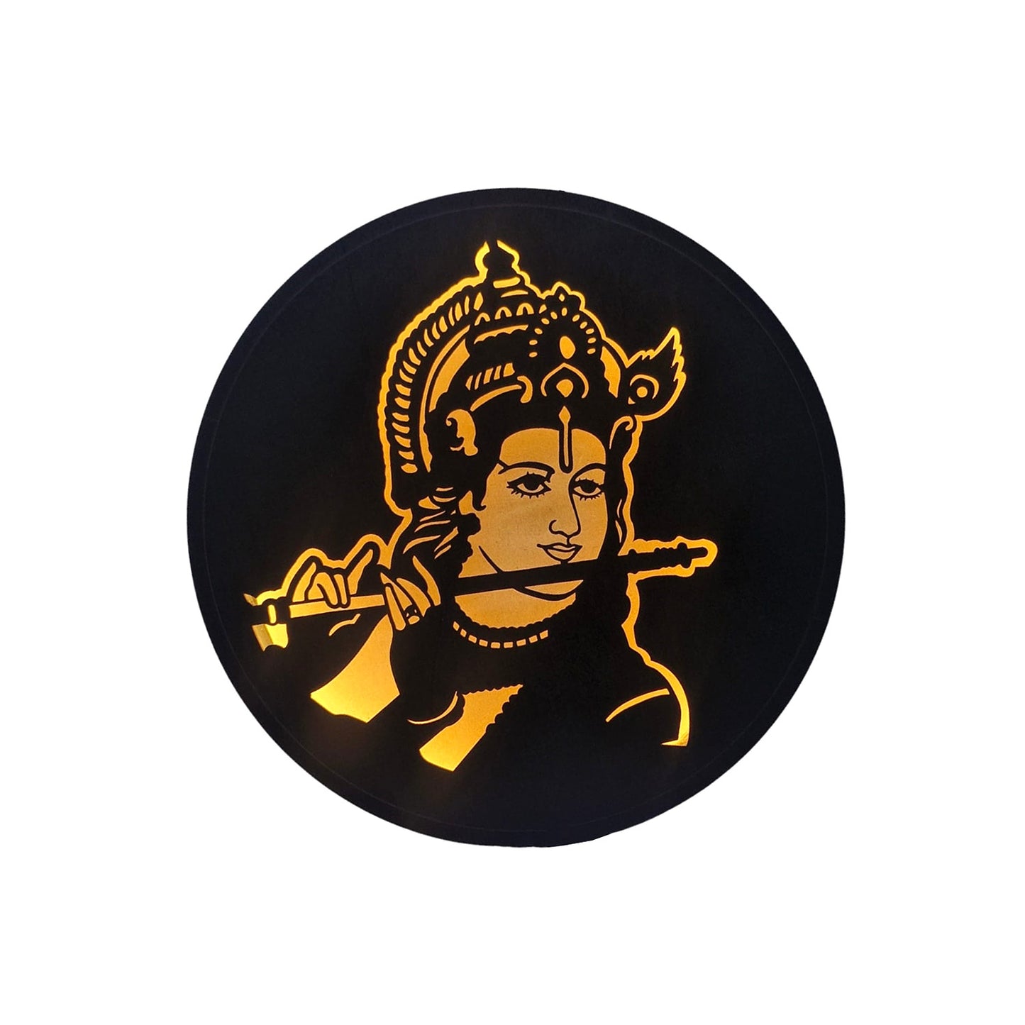 3D Wall Art Krishna Ji MDF Wooden Cutout With LED Backlight Lamp