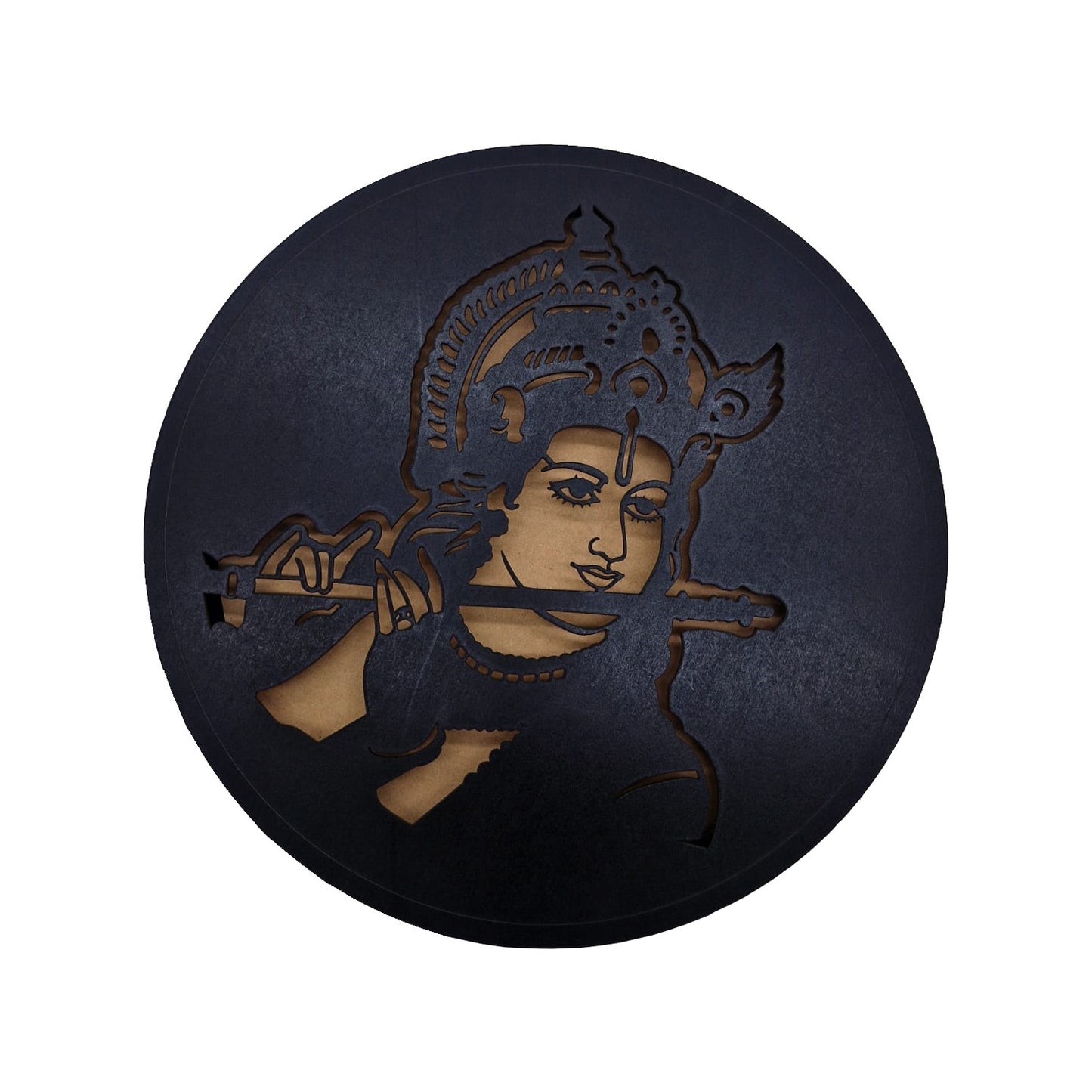 3D Wall Art Krishna Ji MDF Wooden Cutout With LED Backlight Lamp