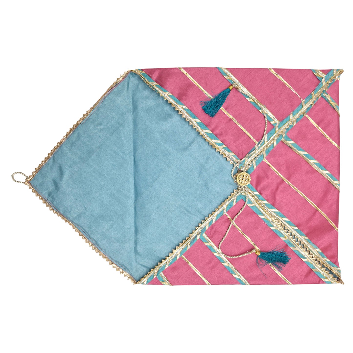 Silk Fabric Saree/Suit Cover Dual Colour With Gota Line Design
