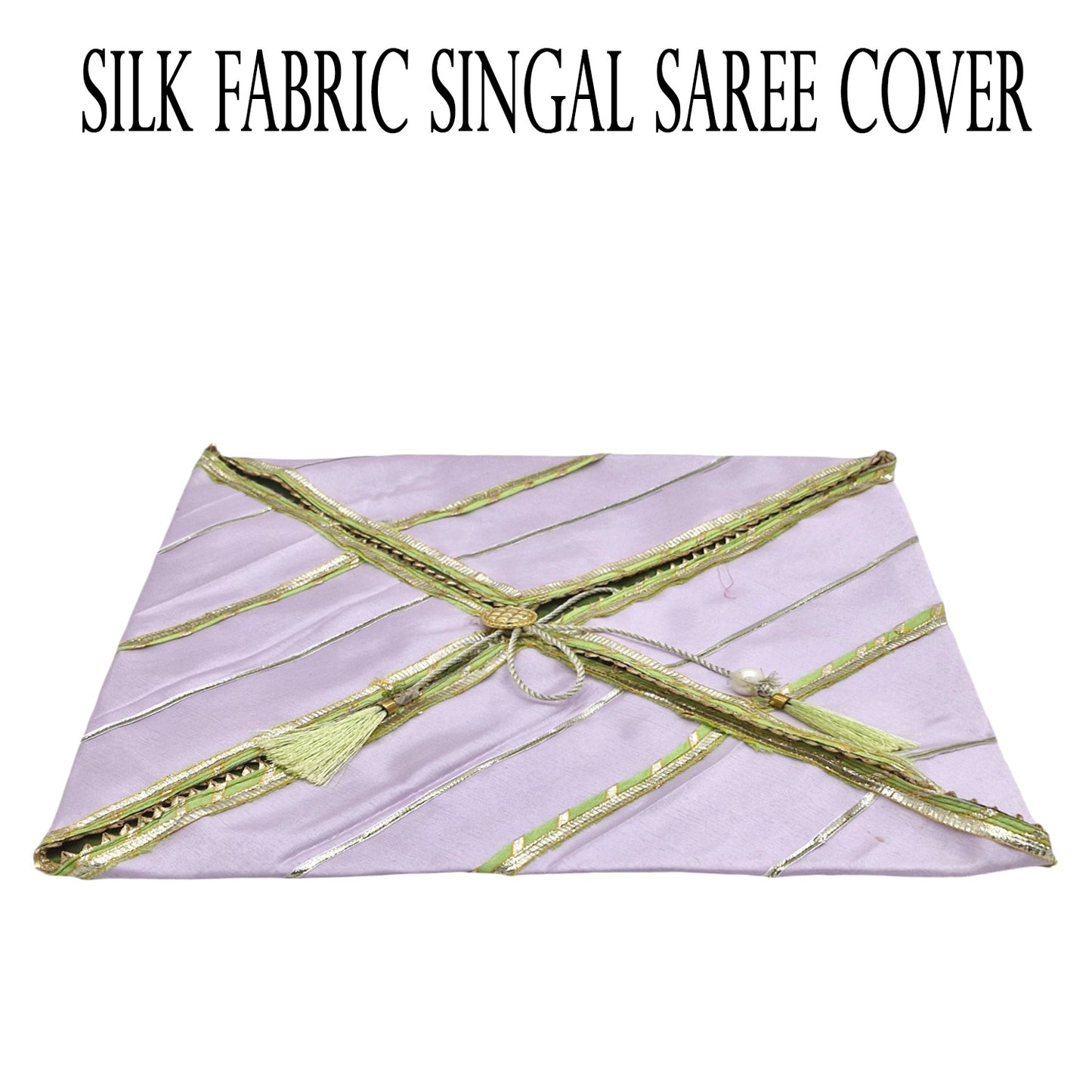 Silk Fabric Saree/Suit Cover Dual Colour With Gota Line Design
