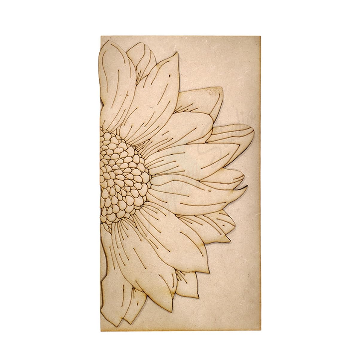 WRAPPING STUDIO MDF Pre Marked Half Flower Design Cutout on Plain MDF for DIY Craft, Lippan Art, Painting (12 inch | PK-1)