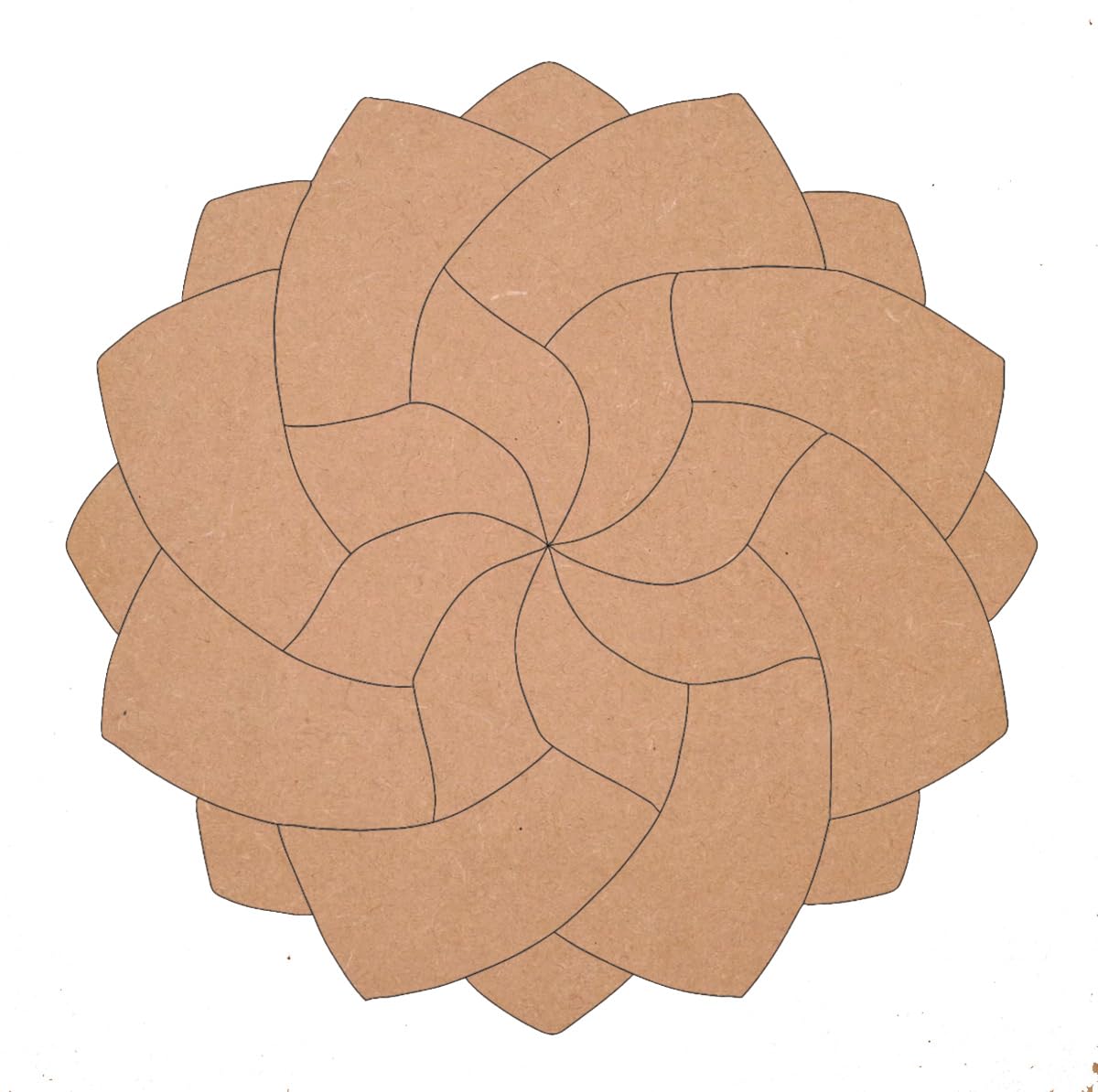 WRAPPING STUDIO Pre Marked MDF Boards Flower Design Engraved Cutout for DIY Craft, Lippan Art, Painting (PK-1 | 8")