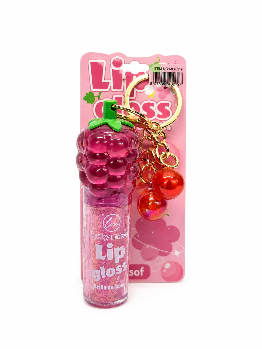 Grape Shaped Lip Gloss Keychain