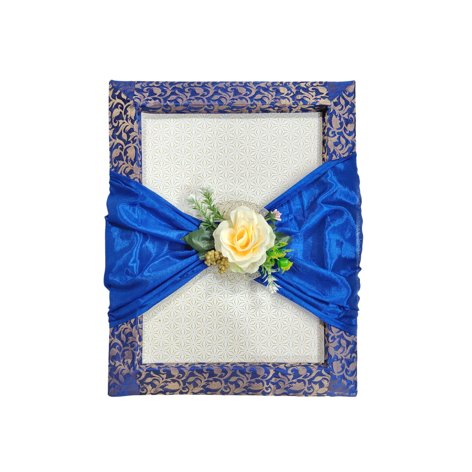 1 Meter Each Silk Fabric 4 Pcs Multicolor Band with Artificial Floral Embellishments for Gift Packing, Decoration, Gifting, Trousseau Packing, Hampers