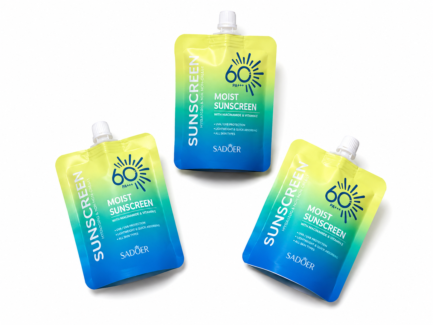 SADOER SPF 60 PA+++ Moist Sunscreen with Niacinamide & Vitamin E